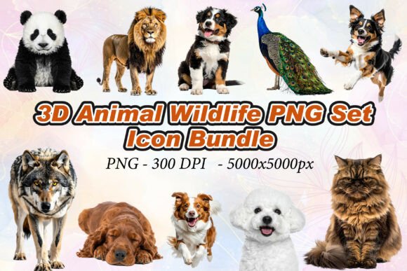 3D Animal Wildlife Icons PNG Set: Elevating Digital Design with High-Resolution Assets