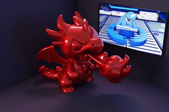3D Fire-Breathing Cartoon Dragon