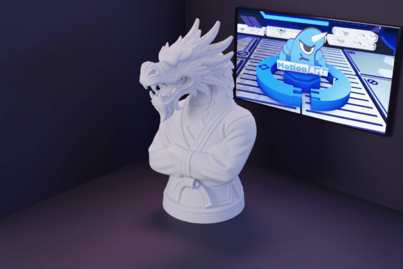 3D Kimono Dragon: A Fusion of Strength and Tradition in Digital Art