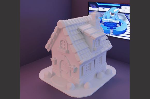 Cartoon House: A Whimsical 3D STL for Creative Makers