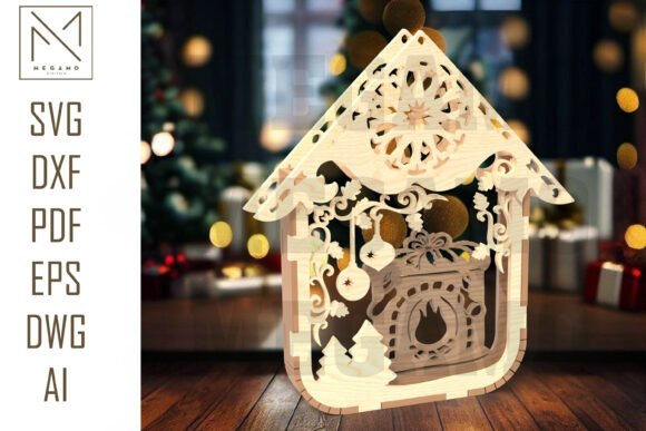 Christmas Fireplace Ornament SVG: A Guide to Layered Laser Cut Designs
