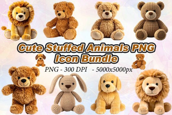 Cute Stuffed Animals PNG Collection
