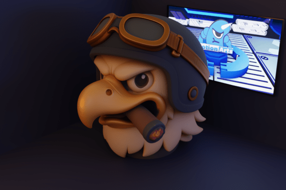 Eagle with Cigar and Helmet: Strategic Positioning Through Bold 3D Design