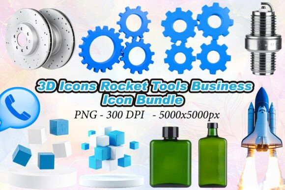 Elevate Designs with 3D Rocket Icons