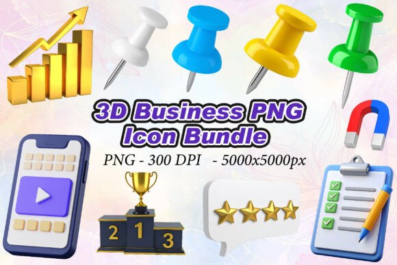 Elevate Your Visuals with High-Resolution 3D Business PNG Assets