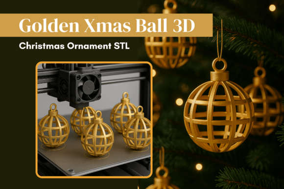 Golden 3D Christmas Ornament STL: Integrating Modern Design into Holiday Workflows