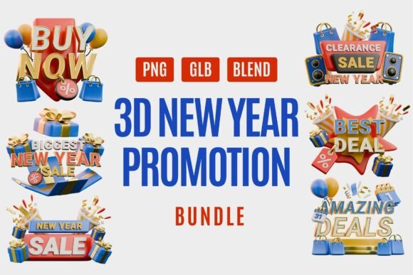 Ring in the New Year with Style: Elevating Holiday Marketing with 3D Design Assets