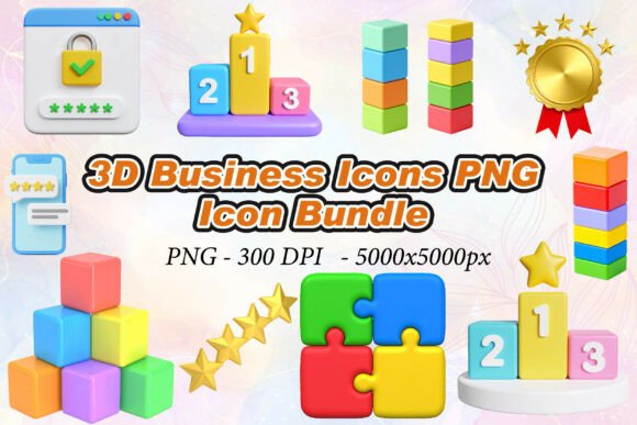 Strategic Visual Communication with 3D Business Icons PNG