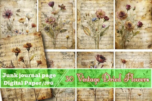 Vintage Dried Flowers Junk Journal Pages: A Practical Guide to Digital Crafting Resources