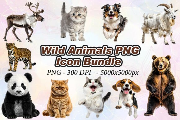 Wild Animals PNG: Elevating Design with High-Quality 3D Icons