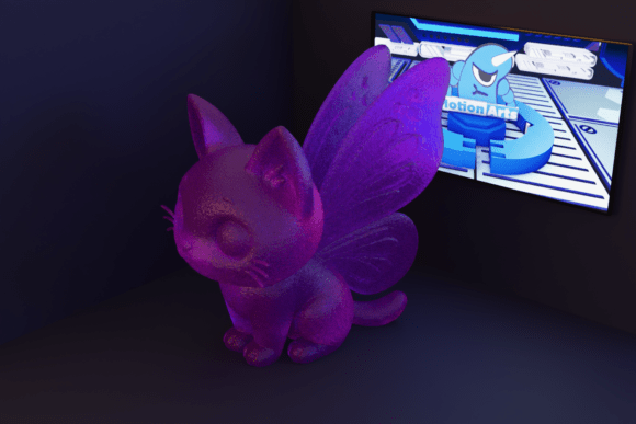 Winged Cat: 3D Model for Fantasy Decor